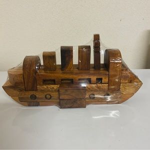 NWT Monkey Pod The Boat Puzzle set wood toy